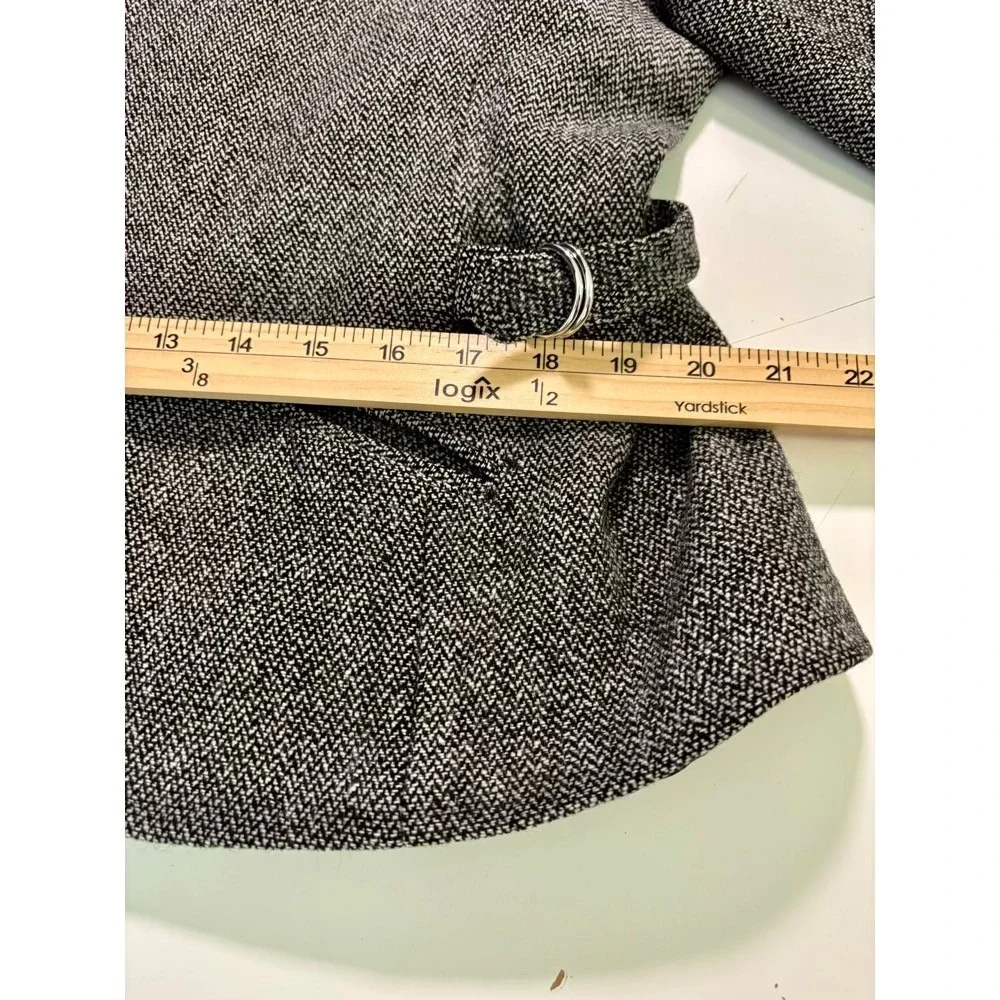 VTG Braebrook Women's Wool Blend Herringbone Zip Up Blazer Jacket Sz 14 Academia